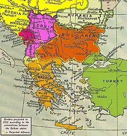 Les Balkans au Traité de Londres (1913).