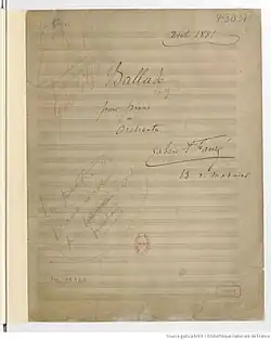 Image illustrative de l’article Ballade pour piano et orchestre (Fauré)
