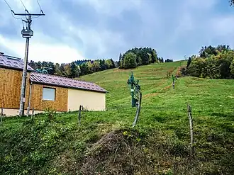 Vue aérienne de la station.