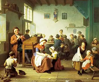 Dans la salle de classe.