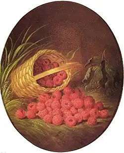 Panier de framboises.
