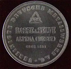Médaille Basse & Selve, verso.