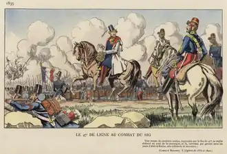 Description de l'image Bataille du Sig - 1835 - 47e De Ligne Au Combat.webp.