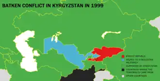 Description de l'image Batken conflict in Kyrgyzstan in 1999.png.