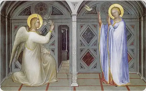 L'AnnonciationGiusto de Menabuoi. Vers 1376Fresque. Baptistère de la cathédrale de Padoue