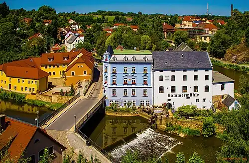 Le moulin à foulon de Bautzen, lieu de la bataille de 1813, en août 2013.