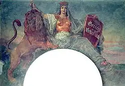 Fresque dans les arcades du Hofgarten de Munich.