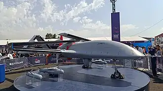 Le Bayraktar TB3 à Teknofest, une version navale et amélioré du célèbre Bayraktar TB2 utilisé par plusieurs États.