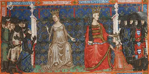 Miniature représentant Béatrice de Provence et Charles&nbsp;Ier d'Anjou.