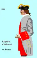 régiment de Beauce de 1720 à 1734