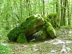 Le dolmen de la Pierre Levée.