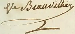signature d'Antoine Beauvilliers