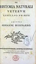 De historia naturalis veterum libellus primus, 1766
