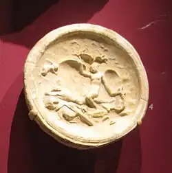 Médaillon de plâtre avec un motif en relief : Endymion et Séléné