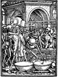 série de gravures de la Danse macabre, de Hans Holbein sur Commons