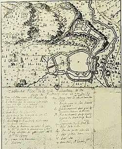Plan du siège de Fribourg, 1677