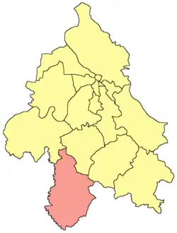 Localisation de la municipalité de Lazarevac dans la Ville de Belgrade
