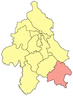 Localisation de la municipalité de Mladenovac dans la ville de Belgrade