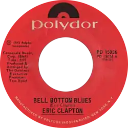 Description de l'image Bell bottom blues by eric clapton 1972 US single side-A.png.