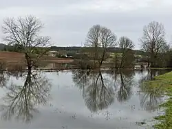 Crue de la Belle à Mareuil en février 2021.