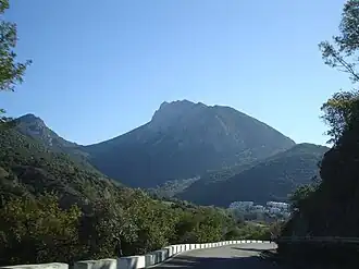 La route A-373 arrivant par l'ouest, longeant le Majaceite à 1 km du village