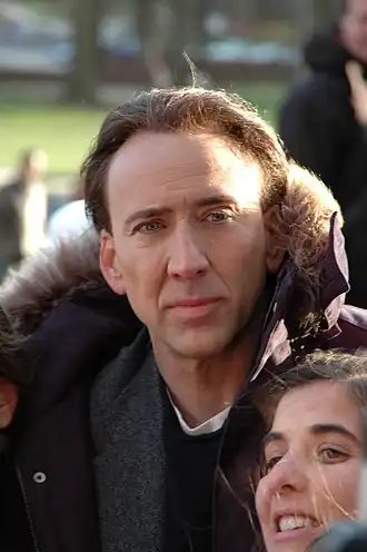 Nicolas Cage rencontre des admirateurs en novembre 2007, peu avant la sortie de Benjamin Gates et le Livre des secrets,
