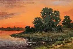 Arrêt de voyageurs devant un feu.