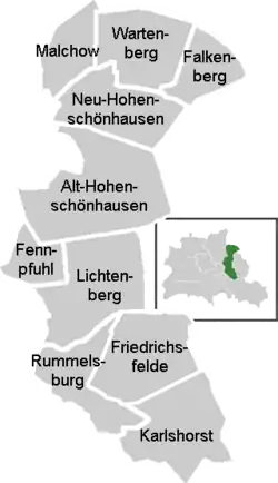 District map of Lichtenberg