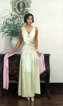 La maharani d’Indore en robe du soir (1931), huile sur toile, Collection Al Thani.