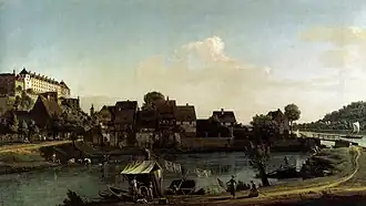 Vue du port fluvial de Pirna.