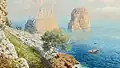 Bernado Hay&nbsp;(de) : Capri, vue des Faraglioni (sans date)