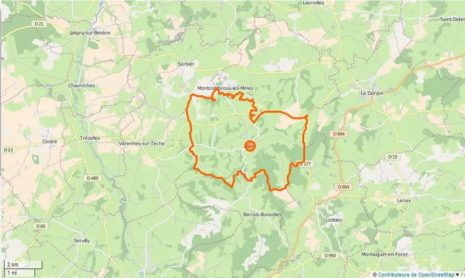 Carte OpenStreetMap de Bert et de ses environs