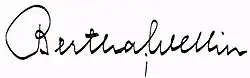 signature de Bertha Wellin