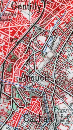 Bièvre à Cachan et Gentilly en 1954.