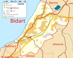 Carte de la voie ferrée, des routes et de l'autoroute