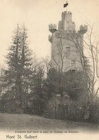 Le donjon sur une carte postale ancienne.