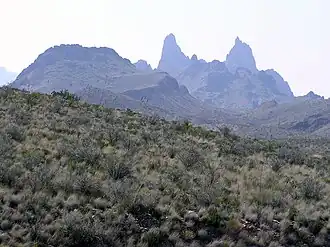 Vue des pics Mule Ear.