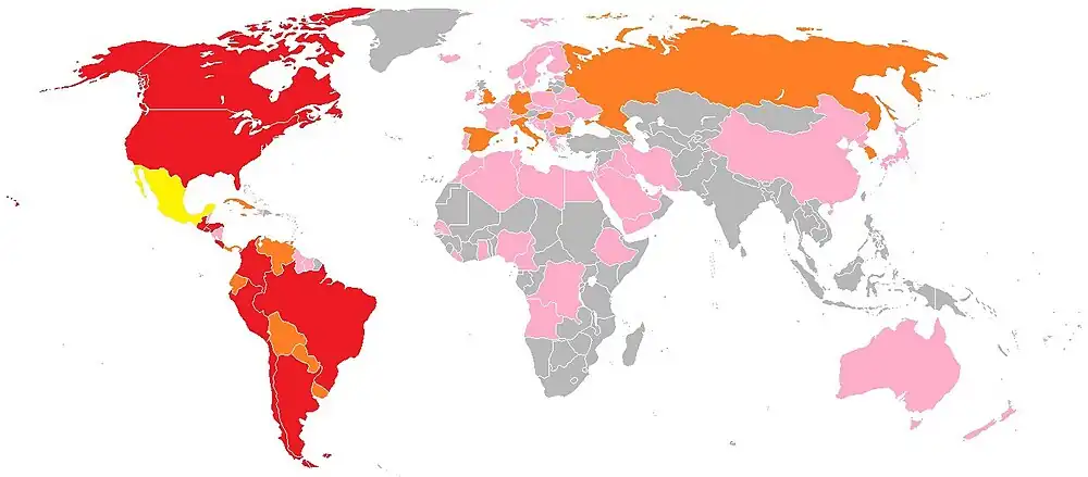 Carte mondiale colorée