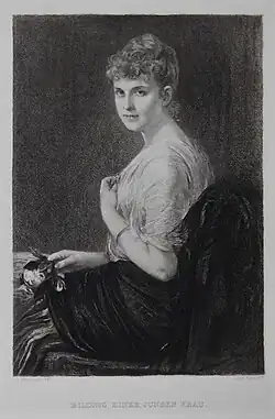 Portrait d'une jeune femme, d'après Friedrich August von Kaulbach (1890).