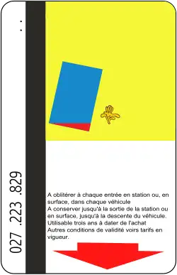 Titre de transport de la STIB (Bruxelles).