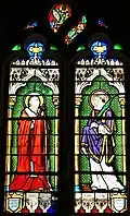 Vitrail représentant saint Charles Borromée (à gauche) et saint Étienne.