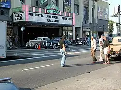 Tournage du film Le Dahlia noir sur Hollywood Boulevard en juin 2005.