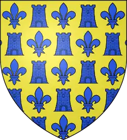 d'or semé alterné de tours et de fleurs de lys d'azur
