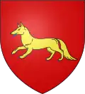 RenardLangue : parfois De gueules à un renard d’or, armé et lampassé d’azur. (Melian de Lis)
