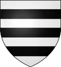 d'argent à trois fasces de sable