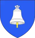 D’azur à une cloches d’argent bataillée d'or.