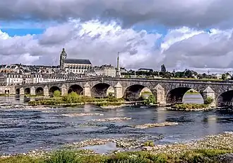 Vue sur le pont et la cathédrale depuis le quartier Vienne (rive gauche).
