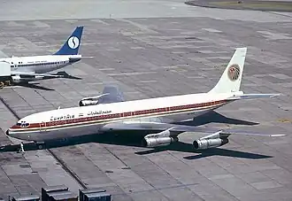 Un Boeing 707 d'EgyptAir, semblable à celui impliqué dans l'accident.