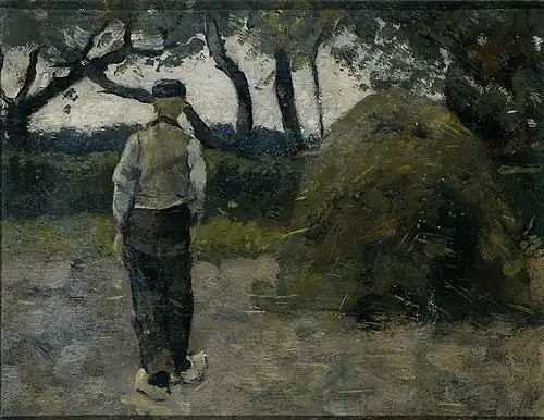 Fermier près d'une meule de foin (1889), huile sur toile, Rijksmuseum.