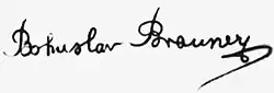 signature de Bohuslav Brauner